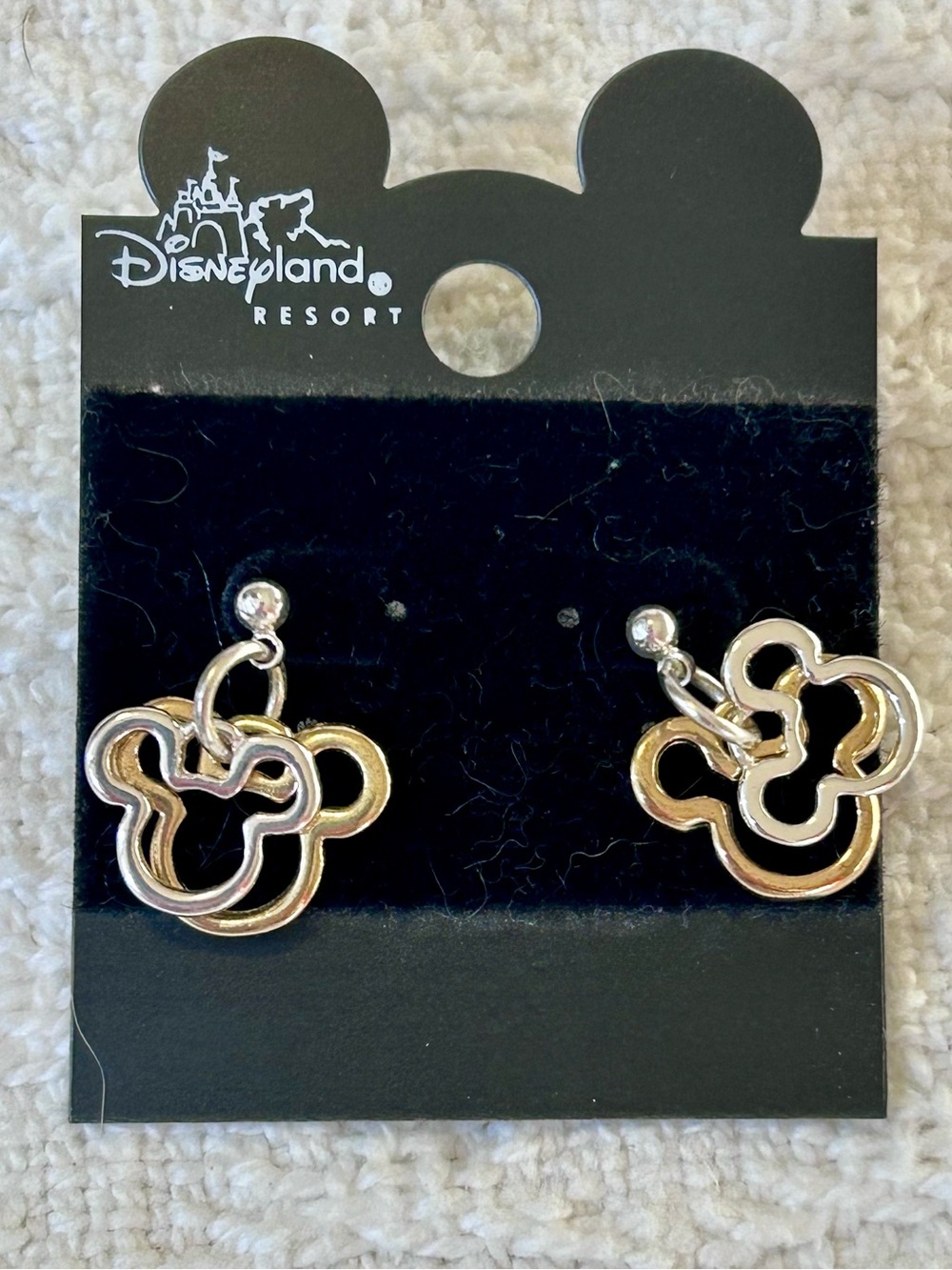 Disneyland Resort Mickey pierced earrings silvertone goldtone